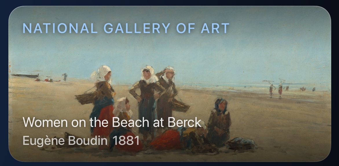 The Art card, showing Women on the Beach at Berck by Eugene Boudin from the National Gallery of Art