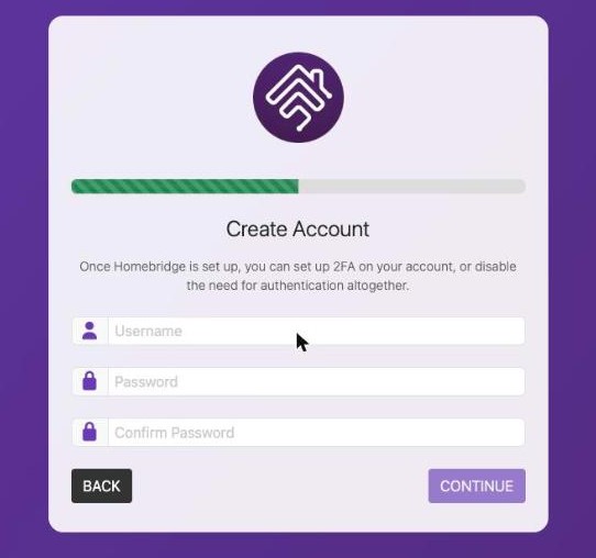 The Create Account screen with Username, Password and Confirm Password fields.