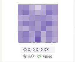 The dashboard status tile now reading HAP, Paired.