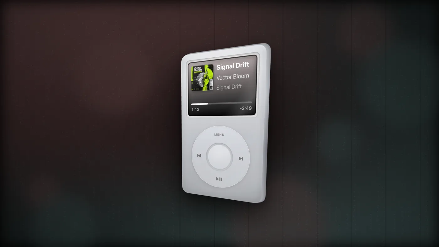 Click Wheel. Pro. A music player of a certain age, scrolling with the song.