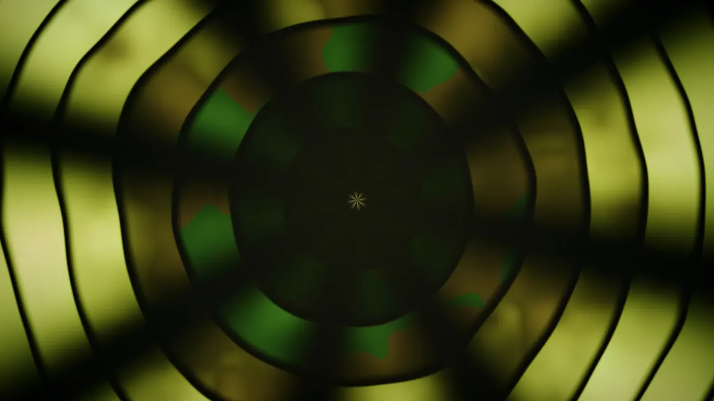 Mandala. Free. Turning rings and spokes, in the song's colors.