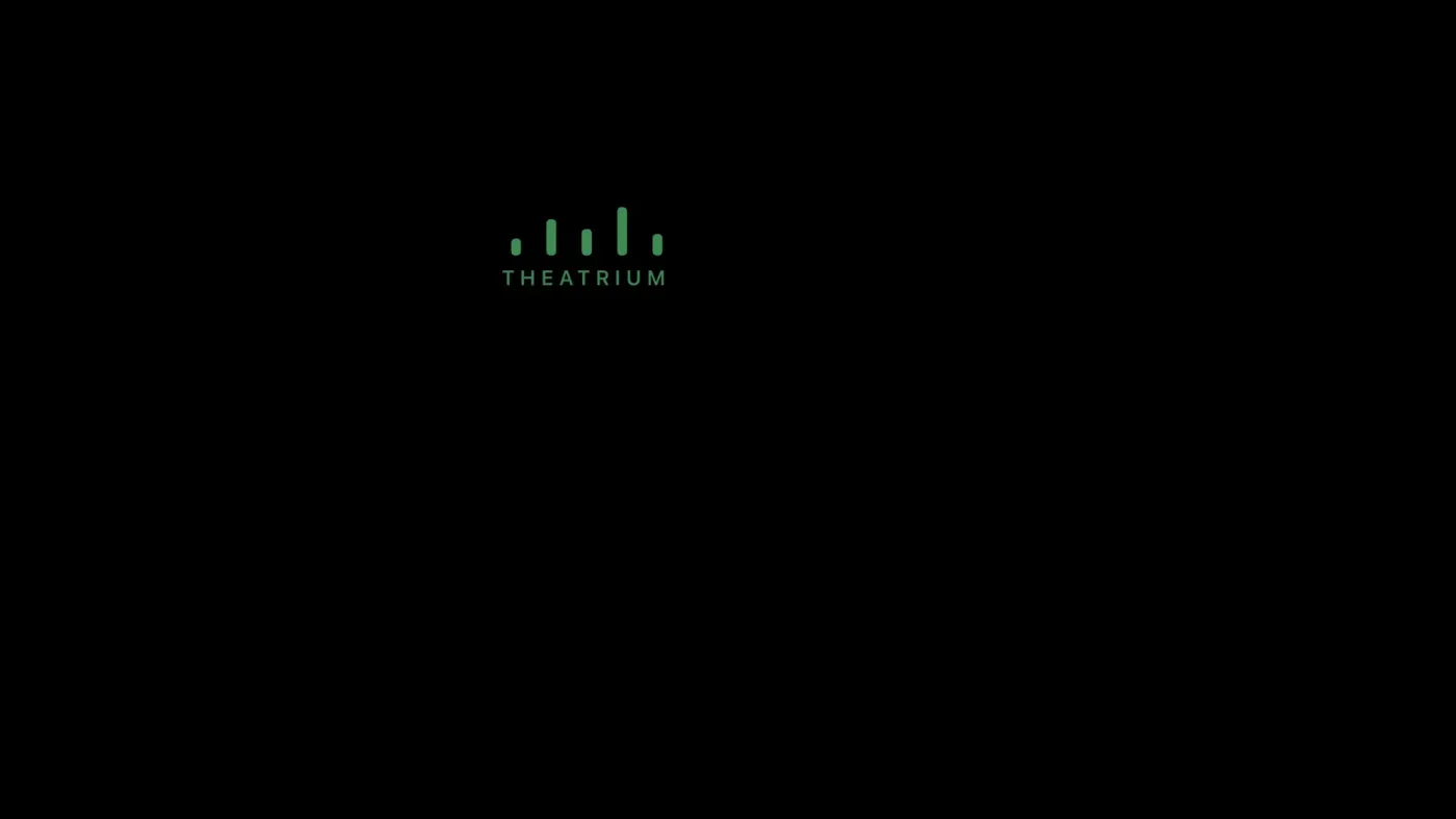 Bouncing Logo. Free. The Theatrium mark drifting slowly around a dark screen.