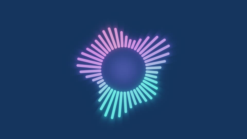 Theatrium&rsquo;s Bar Halo visualizer scene on the Apple TV
