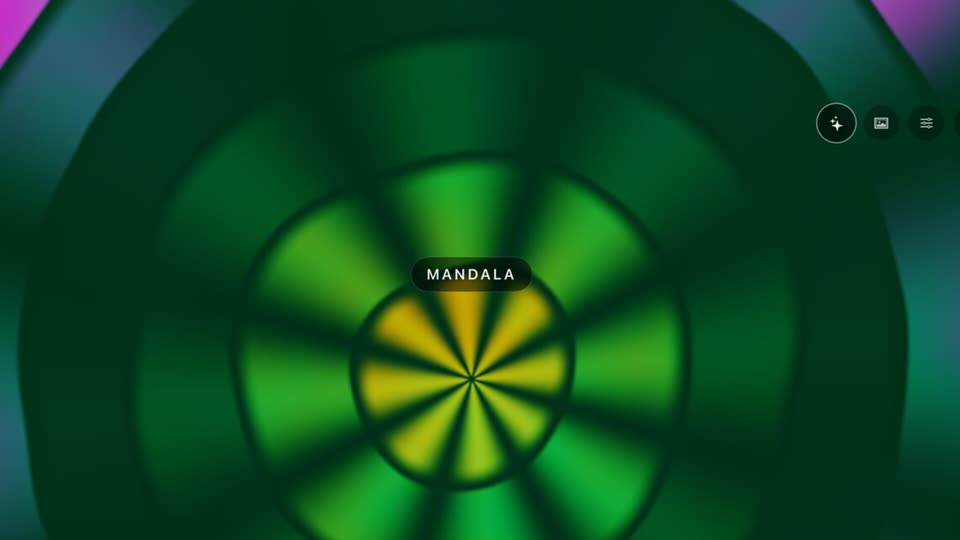 Theatrium&rsquo;s Mandala visualizer scene on the Apple TV