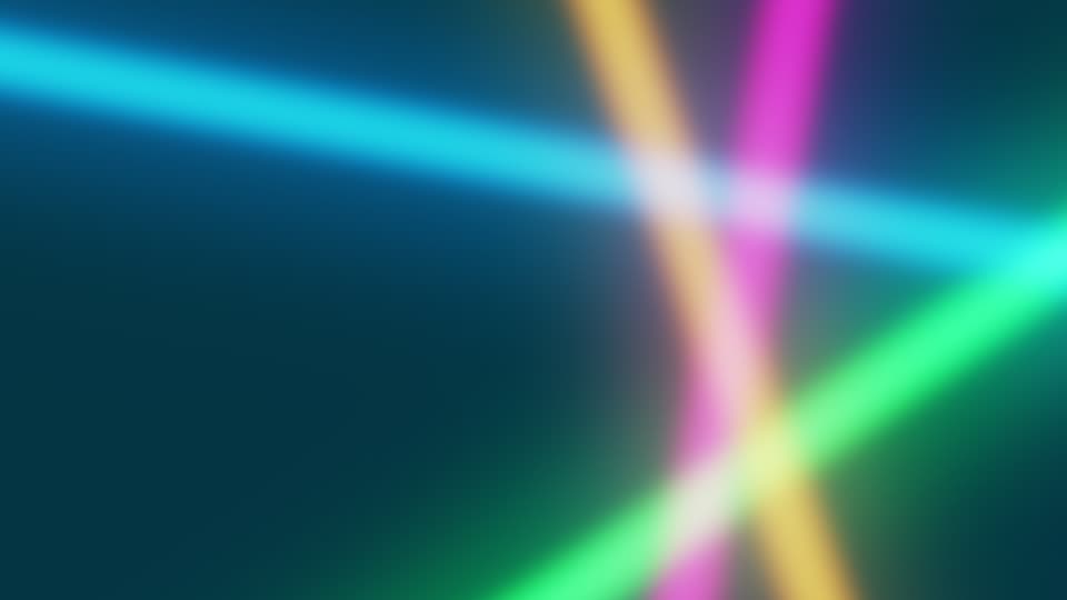 Theatrium&rsquo;s Neon visualizer scene on the Apple TV