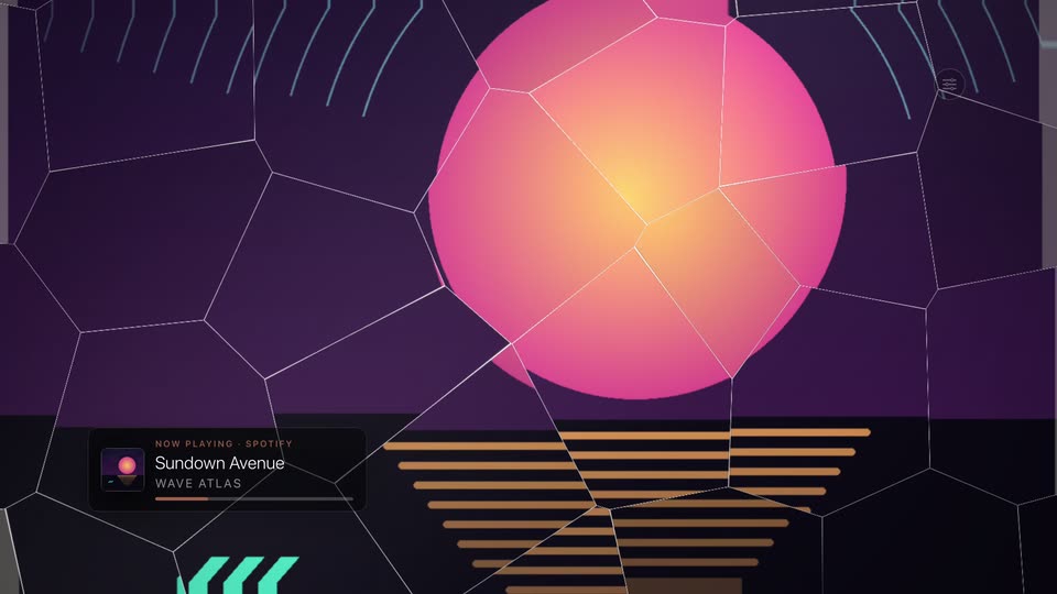 Theatrium&rsquo;s Prism visualizer scene on the Apple TV