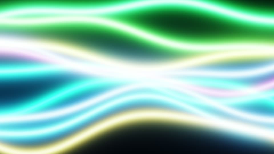 Theatrium&rsquo;s Line Ribbons visualizer scene on the Apple TV