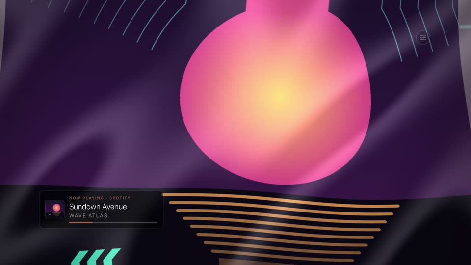 Theatrium&rsquo;s Silk visualizer scene on the Apple TV